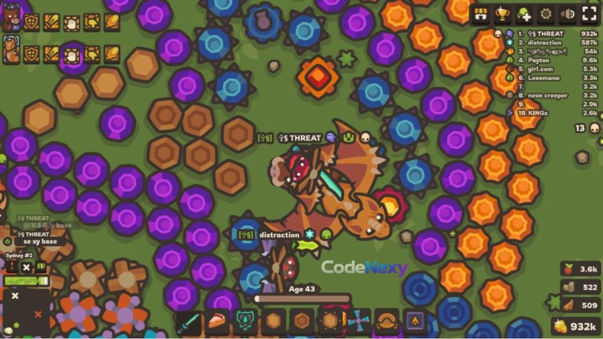 Taming.io multiplayer survival game featuring animal companions, character progression and base-building gameplay.